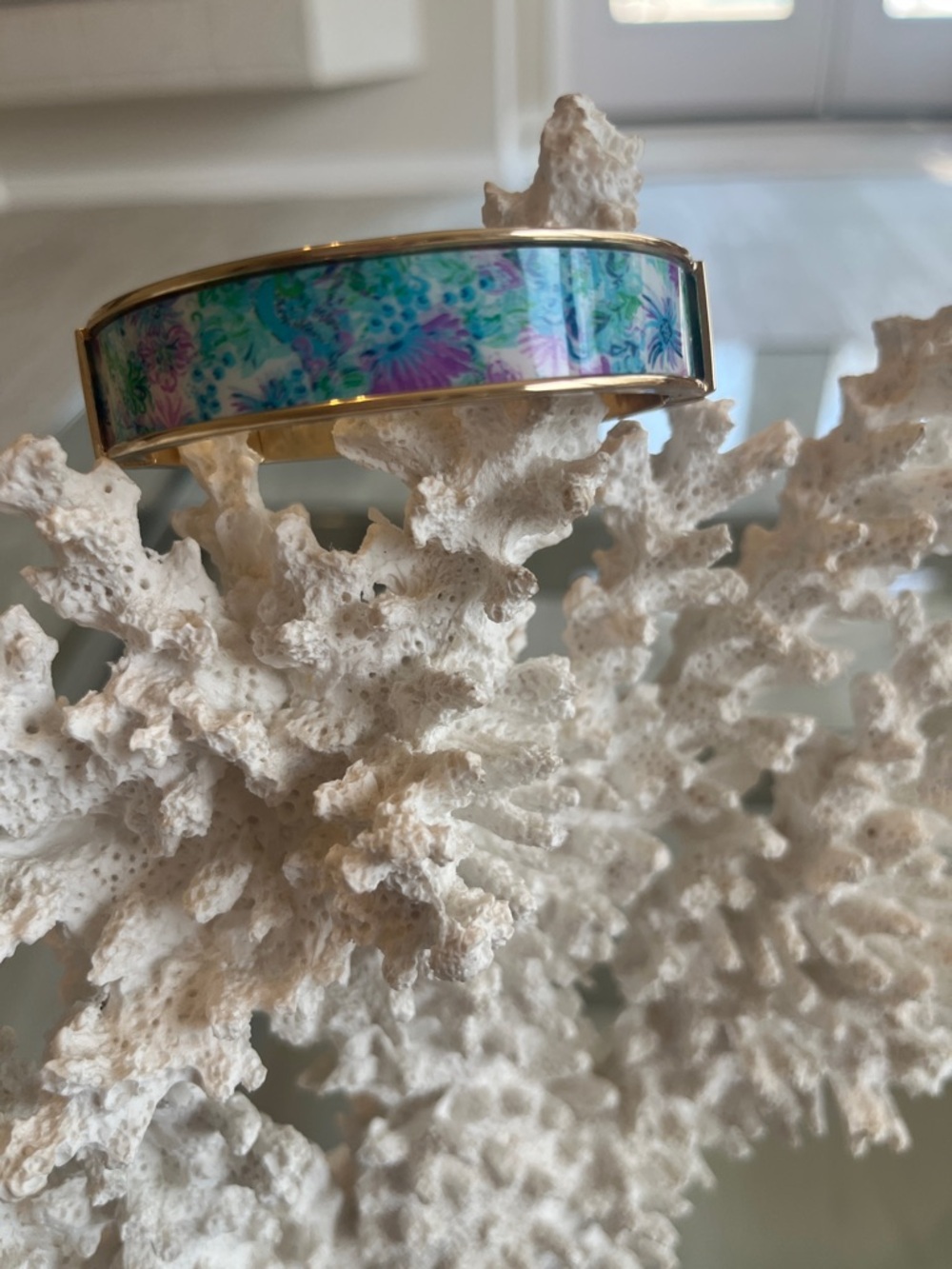 NWOT Lilly Pulitzer Pink, blue and green Gold Bracelet